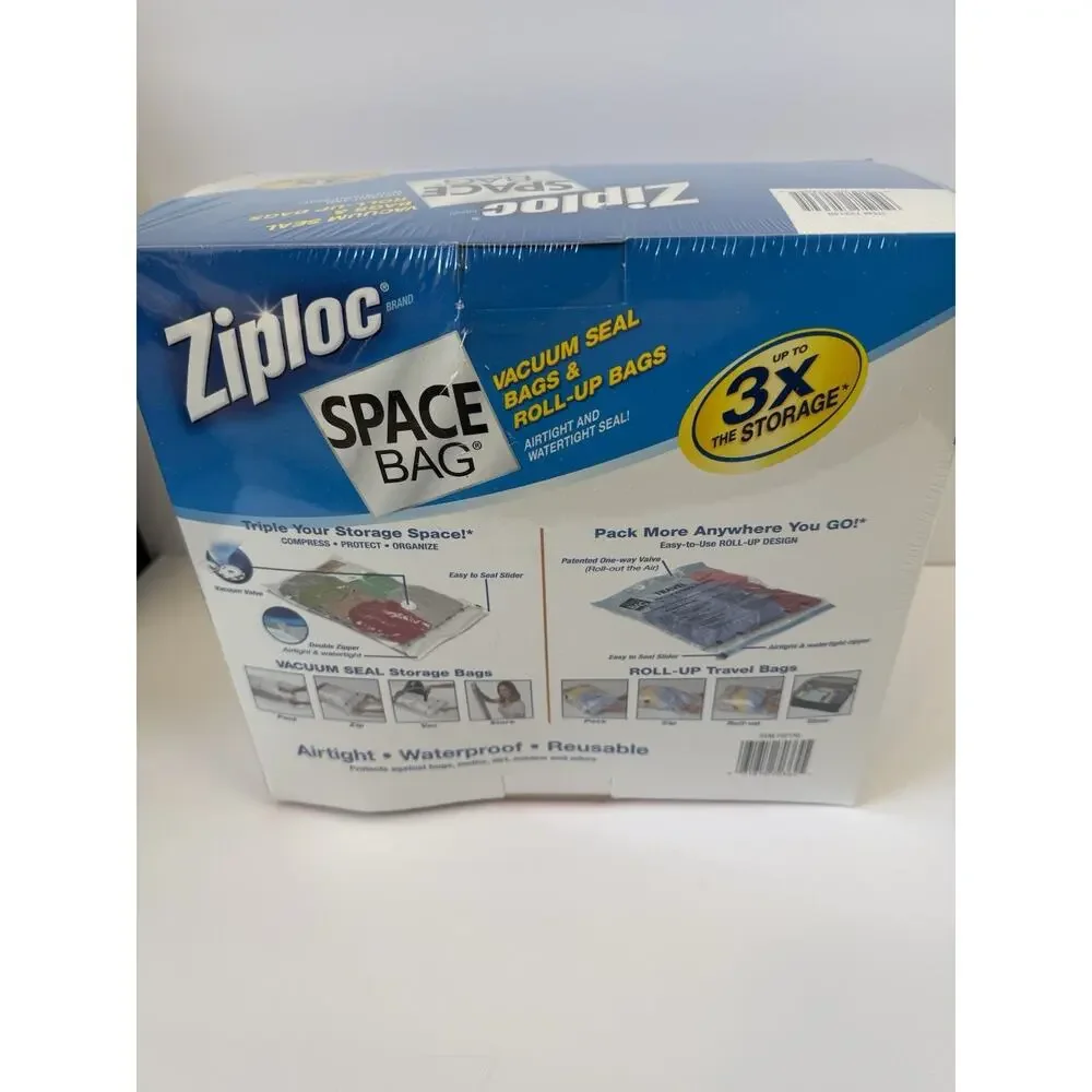 Ziploc Vacuum Seal Space Bag Box of 15 M L XL Jumbo Carry On Suitcase Sealed